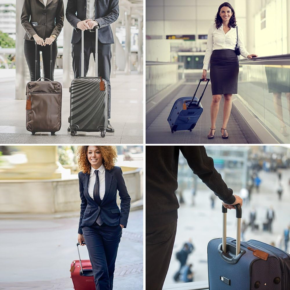 Leather Luggage Tag by | Bag Tags Suitcase Tags Identifiers Travel Tags 2Pc
