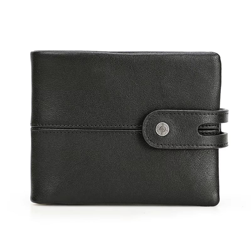 CONTACT'S Casual Men Wallets Crazy Horse Leather Short Coin Purse Hasp Design Wallet Cow Leather Clutch Wallets Male Carteiras