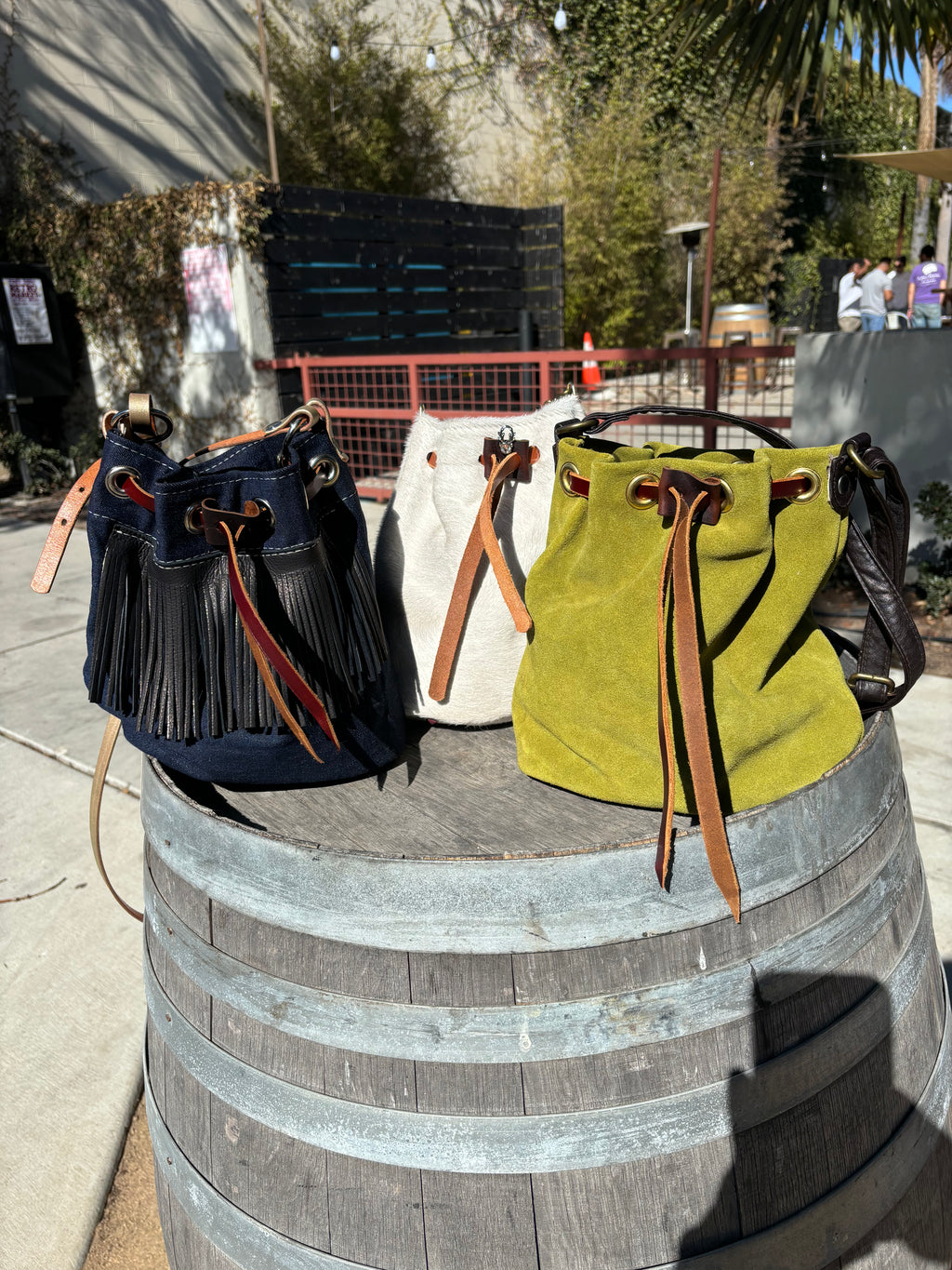 Barbara Bucket Bag – Handcrafted Leather & Denim