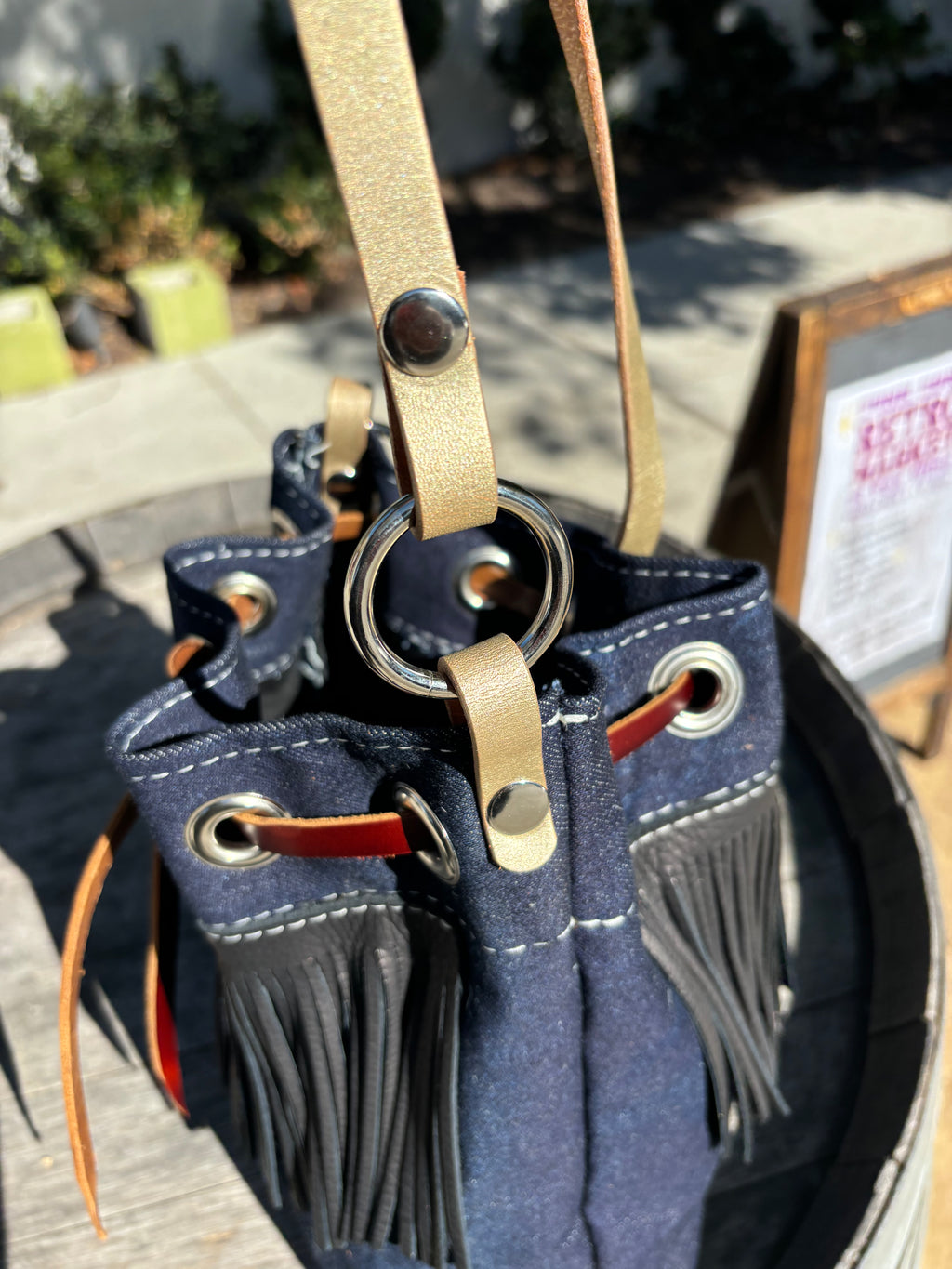 Barbara Bucket Bag – Handcrafted Leather & Denim